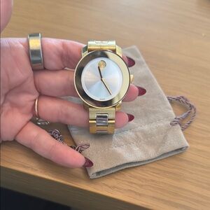 Movado silver and gold bond watch